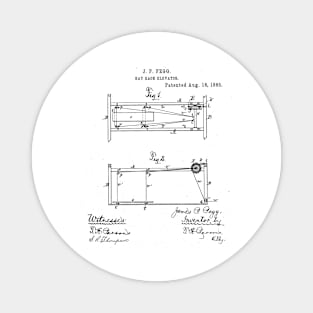 Hay Rack Elevator Vintage Retro Patent Hand Drawing Funny Novelty Gift Magnet